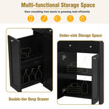30-Inch Black Bathroom Vanity with Ceramic Sink Combo, Abundant Storage Cabinet