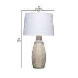 30 Inch Ceramic Table Lamp with Textured Design Base, White