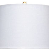 30 Inch Ceramic Table Lamp with Textured Design Base, White