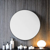 30 Inch Round Mirror - Black