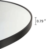 30 Inch Round Mirror - Black