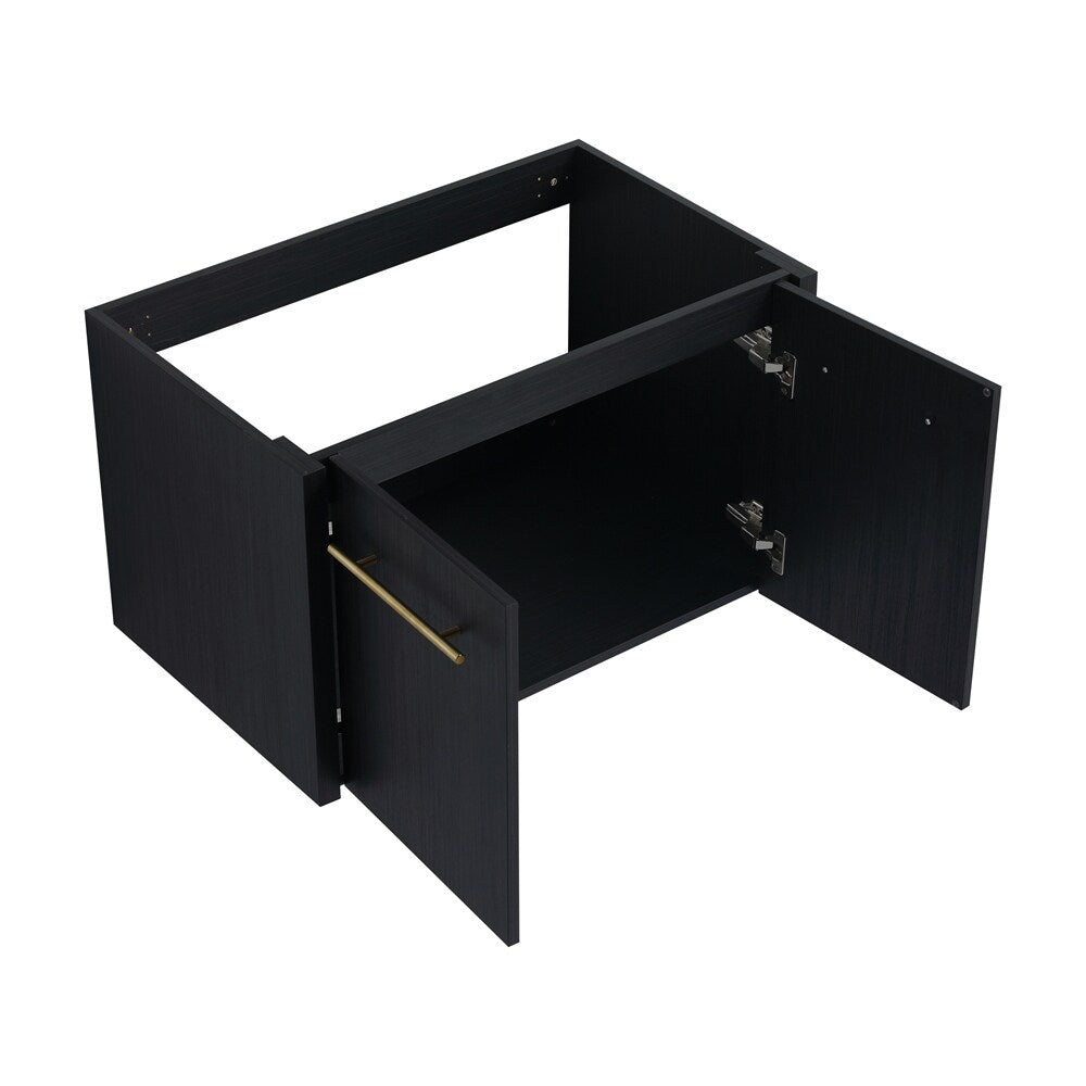 30 Inch Wall-Mounted Bathroom Vanity with Sink,Thick Edged Resin Basin