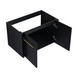 30 Inch Wall-Mounted Bathroom Vanity with Sink,Thick Edged Resin Basin