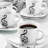 VEWEET Melody Porcelain Music Note Dinnerware Set (Service for 6)