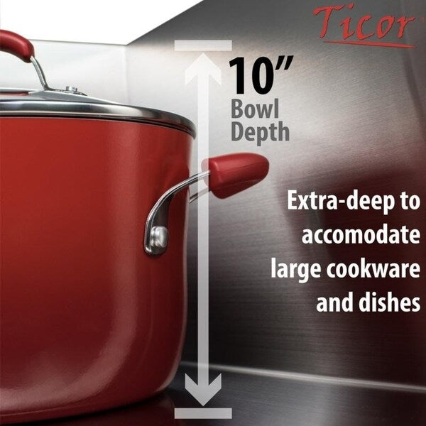 30" Ticor S5302 Bryce Series Graduated Basin Ledge 16-Gauge Stainless Steel Double Basin Zero Radius Curved Apron Sink