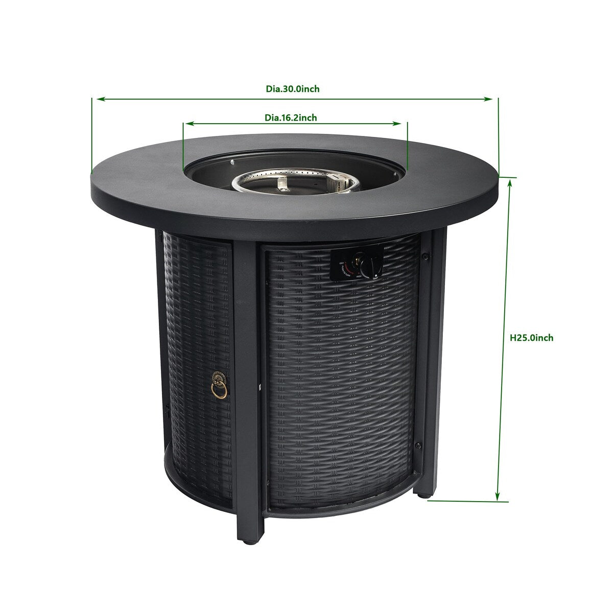 30 in Fire Pit Table Propane/ Liquefied Petroleum Gas in Black - N/A
