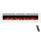 48 in. Electric Fireplace Inserts, Wall Mounted with 13 Flame Colors, Thermostat in White
