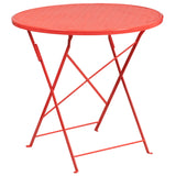 30-in. Round Steel Folding Patio Table Set w/ 4 Chairs