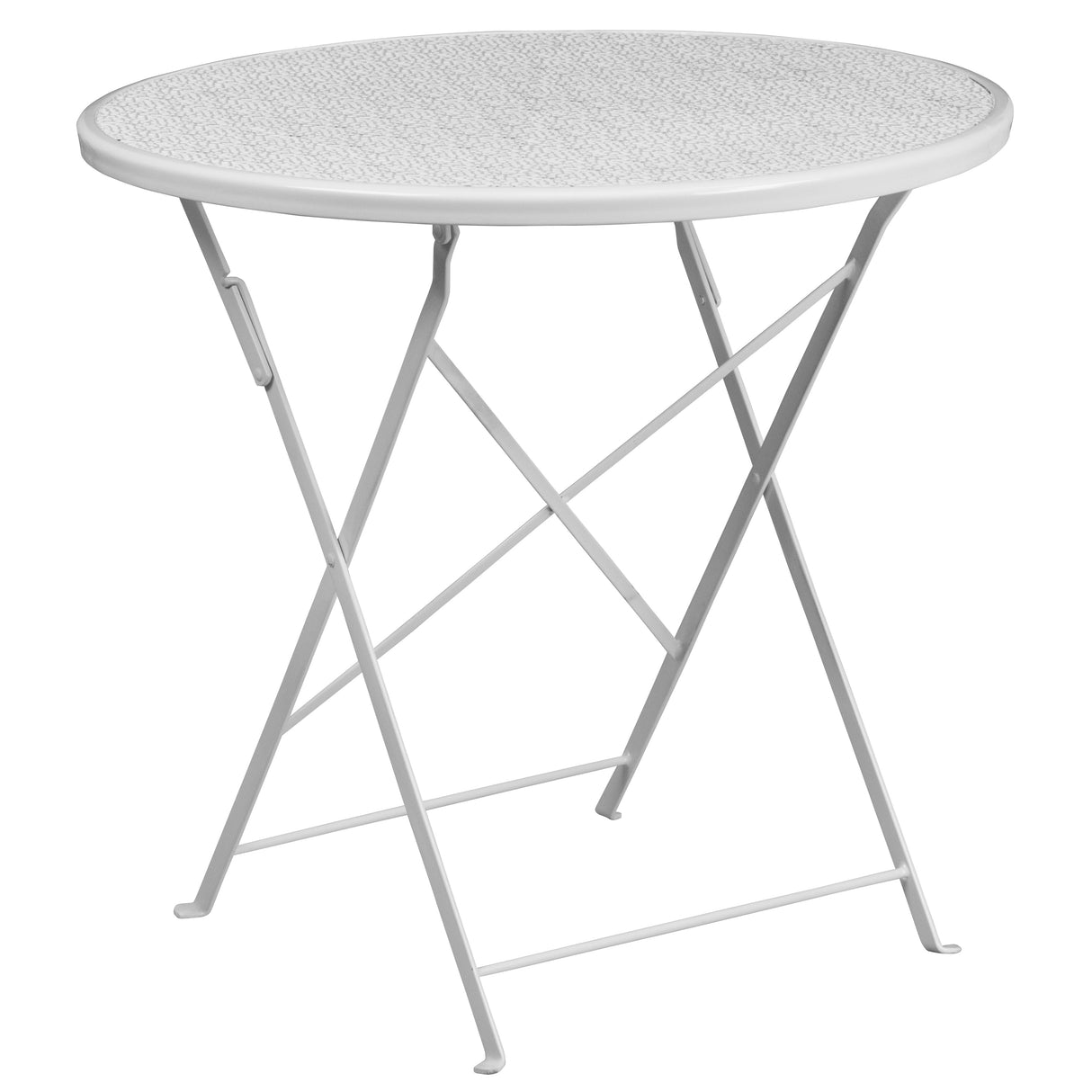 30-in. Round Steel Folding Patio Table Set w/ 4 Chairs