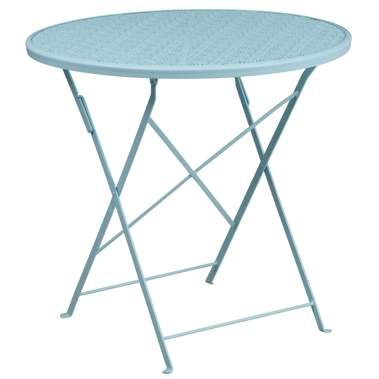 30-in. Round Steel Folding Patio Table Set w/ 4 Chairs