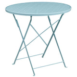 30-in. Round Steel Folding Patio Table Set w/ 4 Chairs