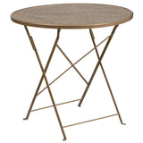 30-in. Round Steel Folding Patio Table Set w/ 4 Chairs