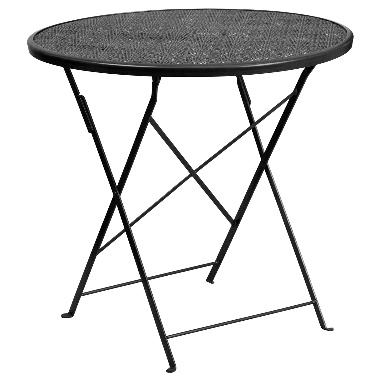 30-in. Round Steel Folding Patio Table Set w/ 4 Chairs
