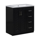 30 in. W x 18 in. D x 34 in. H Single Sink Freestanding Bathroom Vanity with White Resin Top