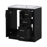 30 in. W x 18 in. D x 34 in. H Single Sink Freestanding Bathroom Vanity with White Resin Top