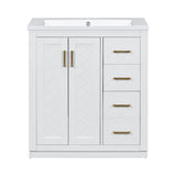 30 in. W x 18 in. D x 34 in. H Single Sink Freestanding Bathroom Vanity with White Resin Top