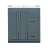 30 in. W x 18 in. D x 34 in. H Single Sink Freestanding Bathroom Vanity with White Resin Top