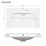 30 in. W x 18 in. D x 34 in. H Single Sink Freestanding Bathroom Vanity with White Resin Top