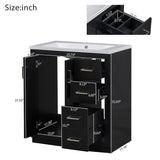 30 in. W x 18 in. D x 34 in. H Single Sink Freestanding Bathroom Vanity with White Resin Top