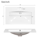 30 in. W x 18 in. D x 34 in. H Single Sink Freestanding Bathroom Vanity with White Resin Top