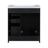 30 in. W x 18 in. D x 34 in. H Single Sink Freestanding Bathroom Vanity with White Resin Top