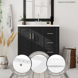 30 in. W x 18 in. D x 34 in. H Single Sink Freestanding Bathroom Vanity with White Resin Top