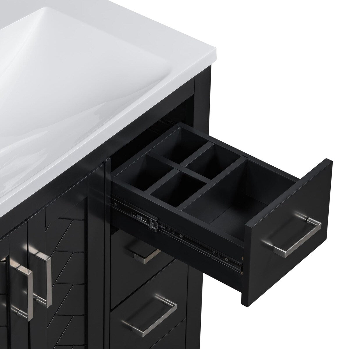30 in. W x 18 in. D x 34 in. H Single Sink Freestanding Bathroom Vanity with White Resin Top