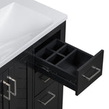 30 in. W x 18 in. D x 34 in. H Single Sink Freestanding Bathroom Vanity with White Resin Top