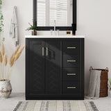 30 in. W x 18 in. D x 34 in. H Single Sink Freestanding Bathroom Vanity with White Resin Top
