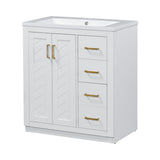 30 in. W x 18 in. D x 34 in. H Single Sink Freestanding Bathroom Vanity with White Resin Top