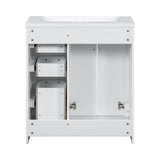 30 in. W x 18 in. D x 34 in. H Single Sink Freestanding Bathroom Vanity with White Resin Top