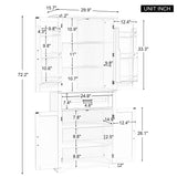 30 in. W x 72 in. H Freestanding Bathroom Cabinet in White with Adjustable Shelf and Drawer
