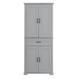 30 in. W x 72 in. H Freestanding Bathroom Cabinet in White with Adjustable Shelf and Drawer