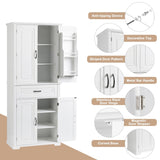 30 in. W x 72 in. H Freestanding Bathroom Cabinet in White with Adjustable Shelf and Drawer