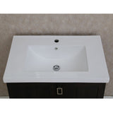 Single Sink Bathroom Vanity in Dark Brown Finish 30-inch Extra thick Ceramic Sink-top