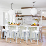 Andeworld Metal Counter Low Back Bar Stool with Rubber Foot