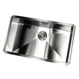 30-inch Stainless Steel 16 Gauge Single Bowl Undermount Zero Radius Kitchen Island Bar Sink
