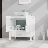 30 inches Freestanding Bathroom Vanity Set with Vessel Ceramic Sink