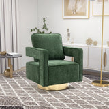 30.7"W Swivel Accent Open Back Chair Modern Comfy Sofa Chair With Gold Stainless Steel Base For Nursery Living Room