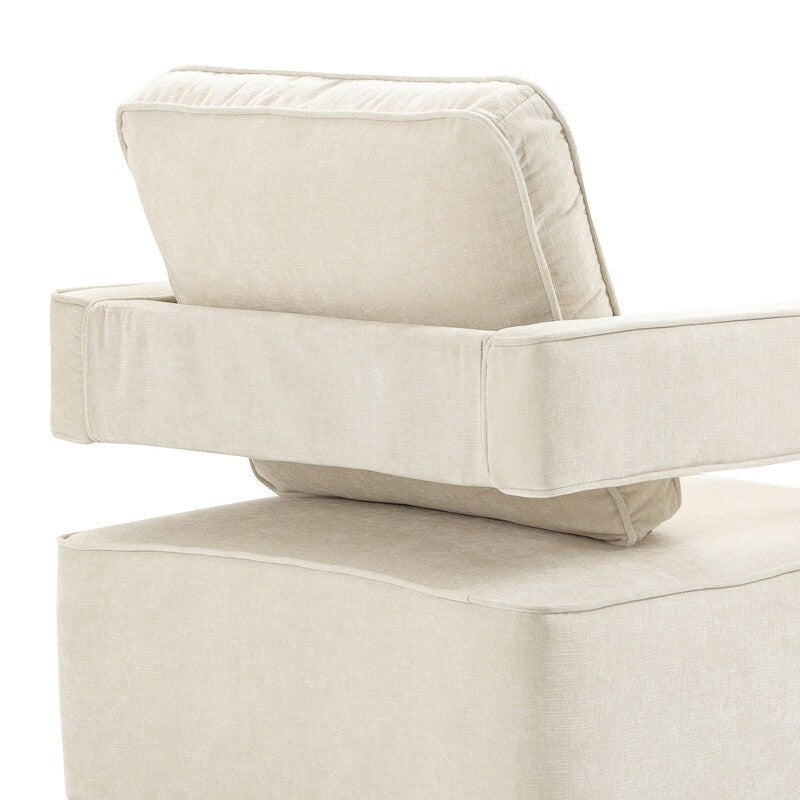 30.7"W Swivel Accent Open Back Chair Modern Comfy Sofa Chair With Gold Stainless Steel Base For Nursery Living Room