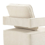 30.7"W Swivel Accent Open Back Chair Modern Comfy Sofa Chair With Gold Stainless Steel Base For Nursery Living Room