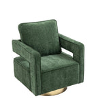 30.7"W Swivel Accent Open Back Chair Modern Comfy Sofa Chair With Gold Stainless Steel Base For Nursery Living Room