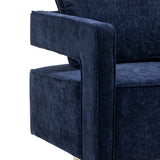 30.7"W Swivel Accent Open Back Chair Modern Comfy Sofa Chair With Gold Stainless Steel Base For Nursery Living Room