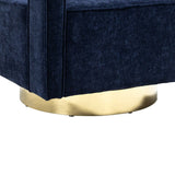 30.7"W Swivel Accent Open Back Chair Modern Comfy Sofa Chair With Gold Stainless Steel Base For Nursery Living Room