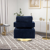 30.7"W Swivel Accent Open Back Chair Modern Comfy Sofa Chair With Gold Stainless Steel Base For Nursery Living Room