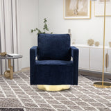 30.7"W Swivel Accent Open Back Chair Modern Comfy Sofa Chair With Gold Stainless Steel Base For Nursery Living Room