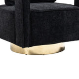 30.7"W Swivel Accent Open Back Chair Modern Comfy Sofa Chair With Gold Stainless Steel Base For Nursery Living Room