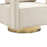 30.7"W Swivel Accent Open Back Chair Modern Comfy Sofa Chair With Gold Stainless Steel Base For Nursery Living Room