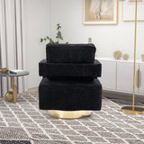30.7"W Swivel Accent Open Back Chair Modern Comfy Sofa Chair With Gold Stainless Steel Base For Nursery Living Room