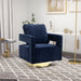 30.7"W Swivel Accent Open Back Chair Modern Comfy Sofa Chair With Gold Stainless Steel Base For Nursery Living Room